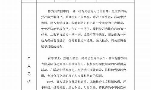 团员个人评议总结500_团员个人评议总结500字